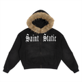 Sun Fade Boxy Detachable Fur Hoodie