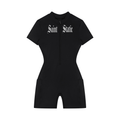 Women's Quarter-Zip Short Sleeve Romper