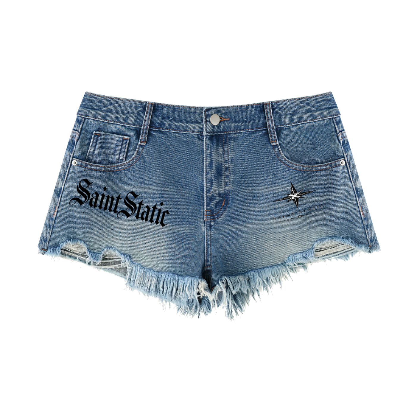 Women's Vintage Wash Raw Hem Denim Shorts
