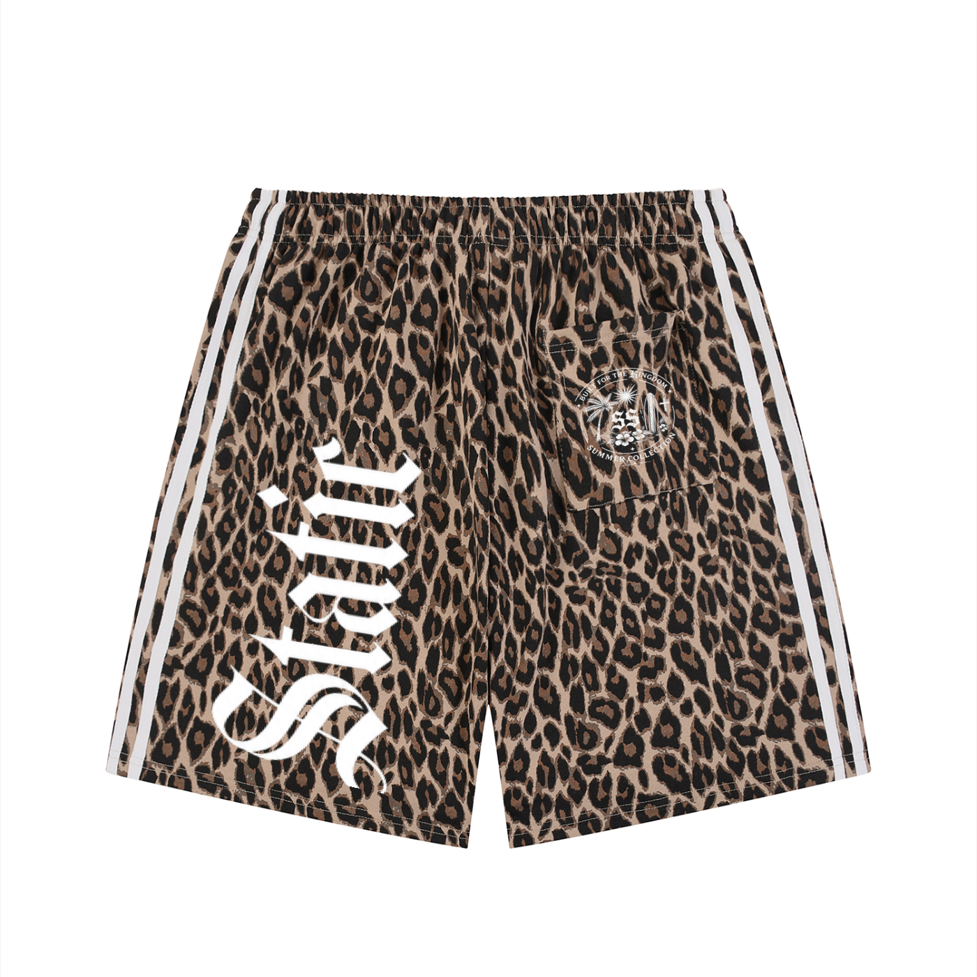 Unisex Heavyweight Leopard Drawstring Shorts