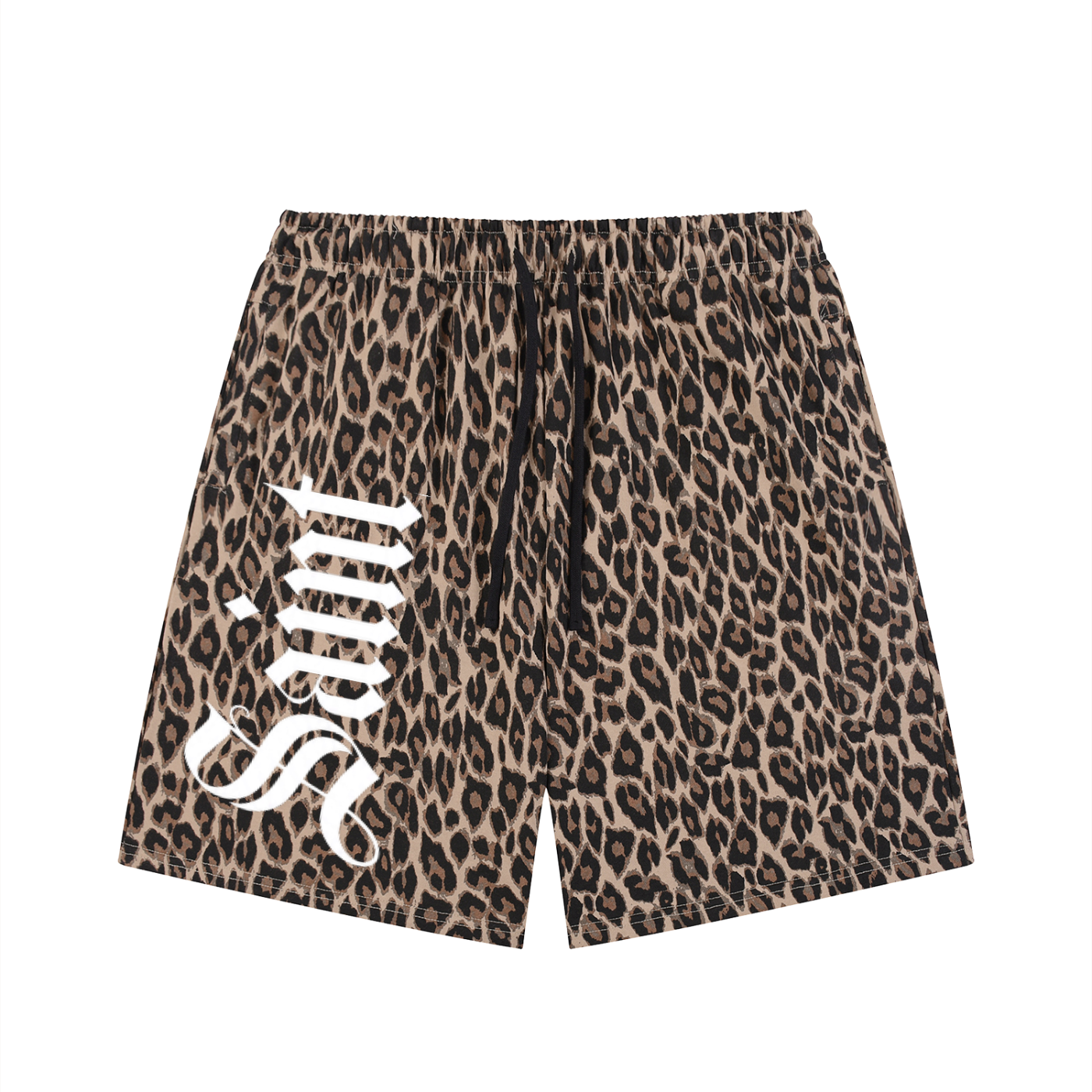 Unisex Heavyweight Leopard Drawstring Shorts