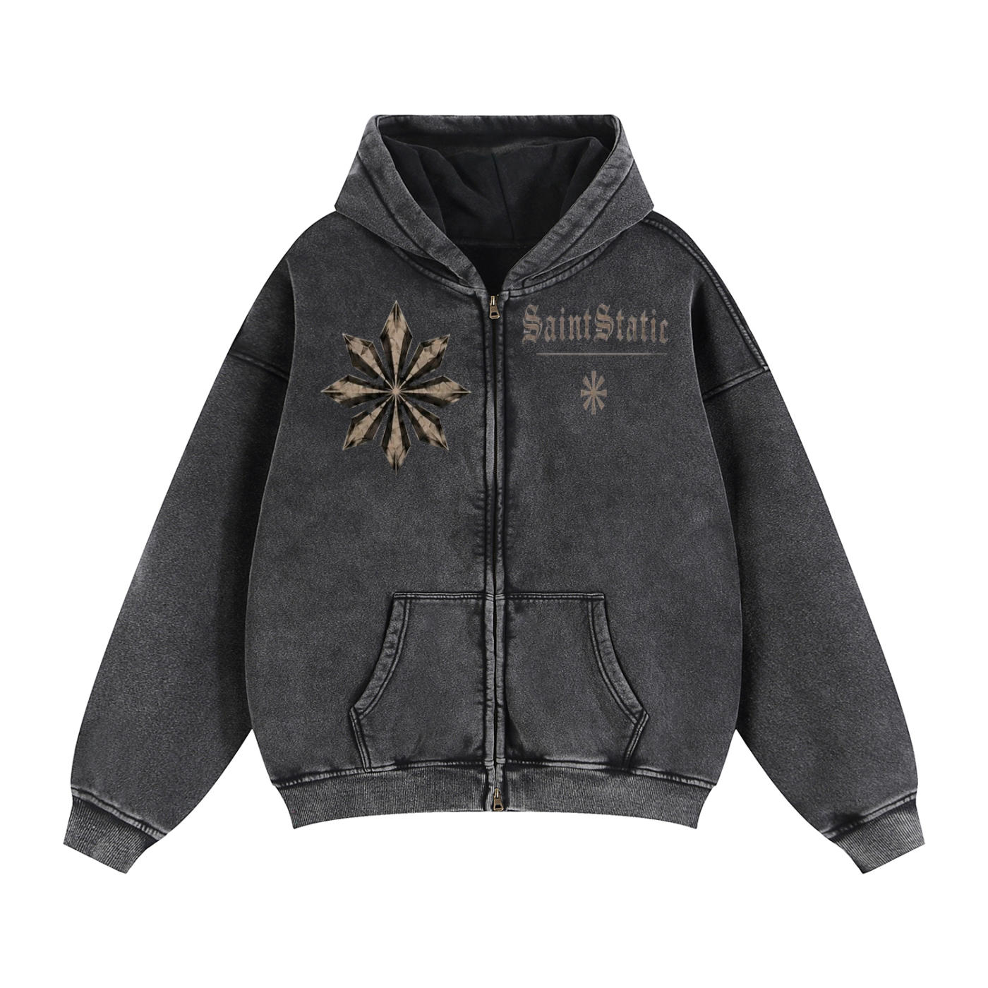 Saintstatic zip up Fleece Hoodie